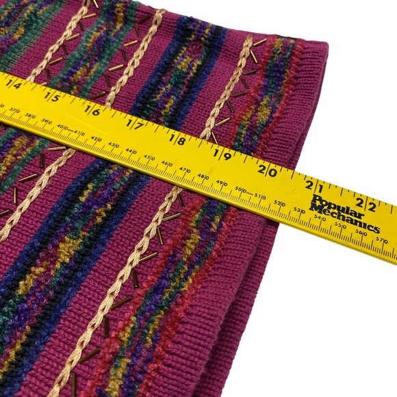 Lizwear Womens Multicolor Striped Knit Sweater S Holiday Christmas - Picture 8 of 9